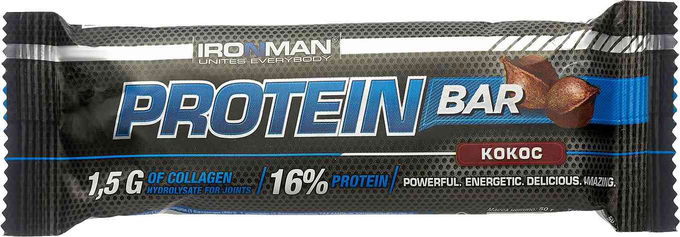 Батончик протеиновый IRONMAN Protein Bar Кокос, в темной глазури, с коллагеном  - передать осужденному в СИЗО, ИК, КП, ЛИУ, Тюрьмы